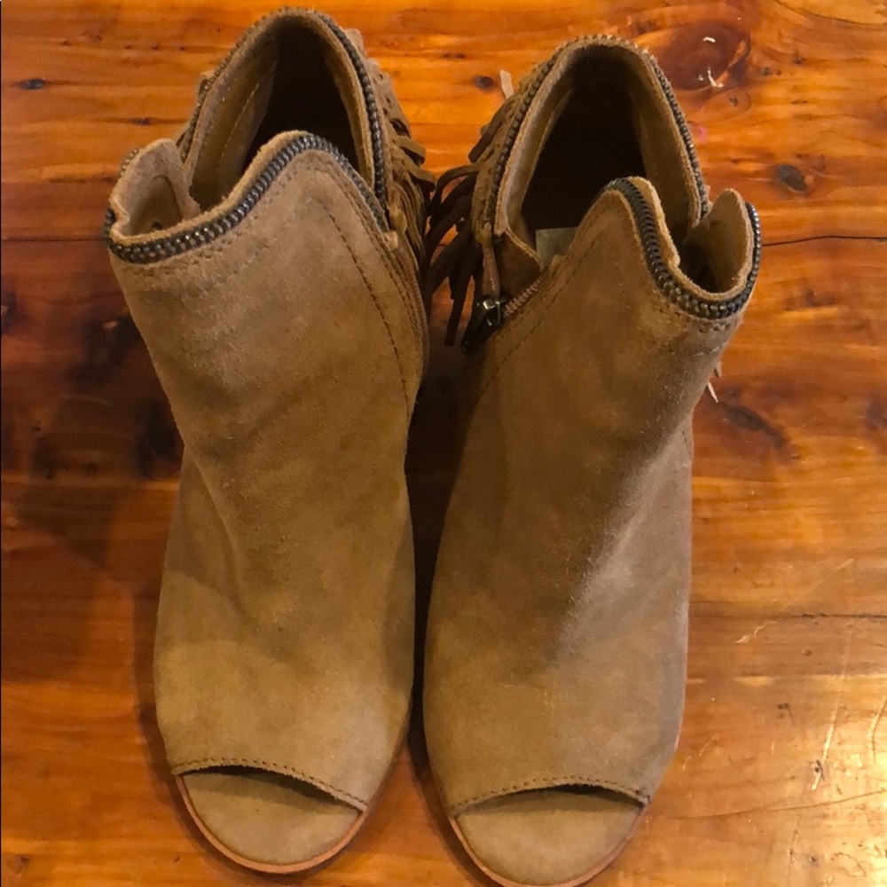 Brown suede booties